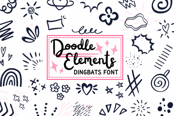 Doodle Elements: A Sketch-Style Font for Creative Design