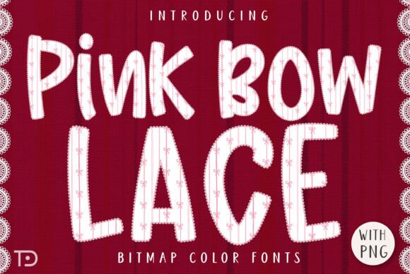 Enhance Designs with Pink Bow Lace Typography